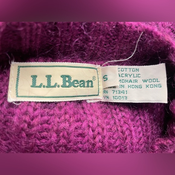 Vintage L.L. Bean Mohair Blend Cardigan Sweater Womens Small purple - Picture 6 of 10